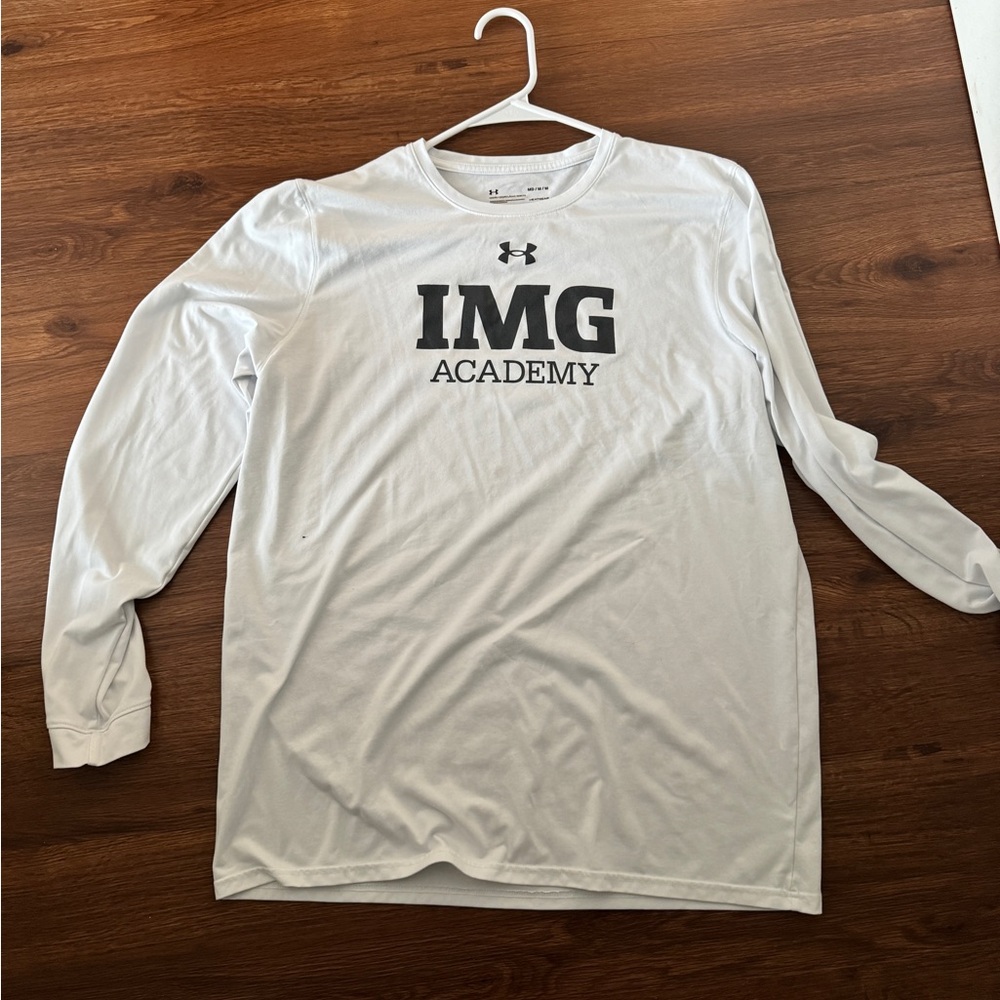 White IMG Academy shirt long sleeve